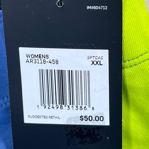 Nike Sportswear Colorblock Leg-A-See Leggings Womens L Blue Neon Green NWT - Picture 5 of 10